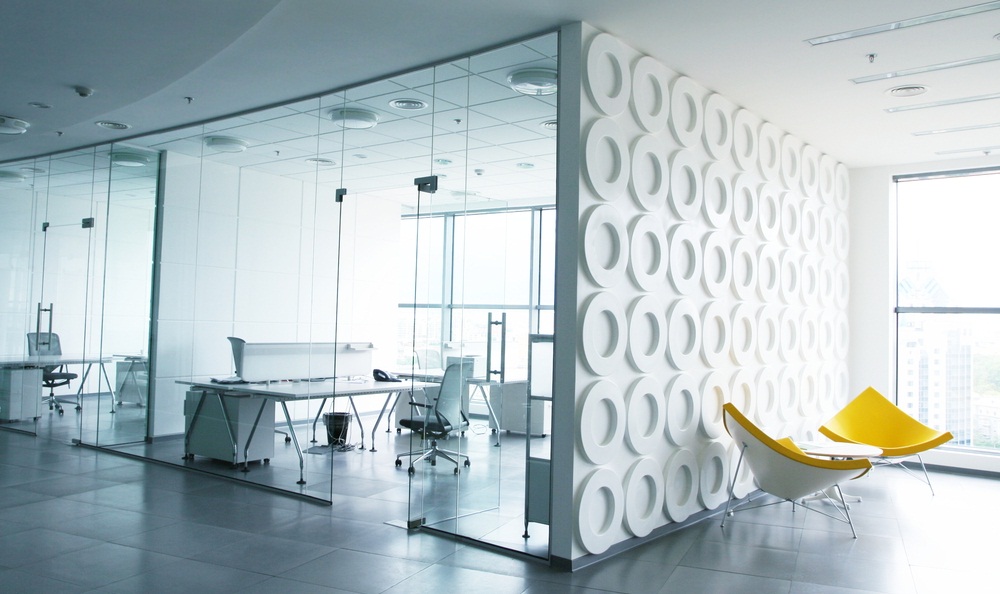 Minimalist modern office interior design,